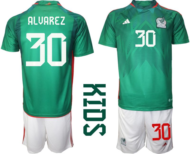 Youth 2022 World Cup National Team Mexico home green 30 Soccer Jersey